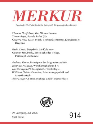 cover image of MERKUR 7/2025, Jg.79